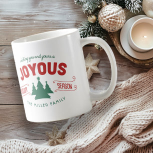 Joyous Holiday Season Fir Trees Red/Green ID580 Coffee Mug