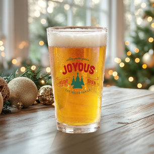 Joyous Holiday Season Fir Trees Red/Green ID580 Glass
