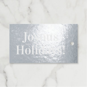 Joyous Holidays elegant Christmas silver Gift Tags