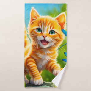 Joyous Kitten Bath Towel