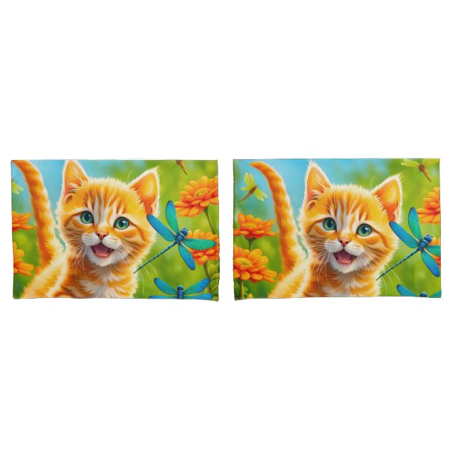 Joyous Kitten Pillowcase (Front-Set)