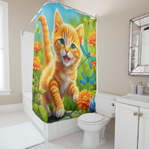 Joyous Kitten Shower Curtain