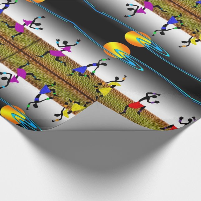 Joyous Kwanzaa Dance Wrapping Paper (Corner)