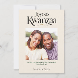 Joyous Kwanzaa Seven Principles Family Photo Holiday Card