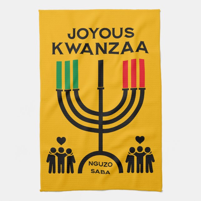 Joyous Kwanzaa Tea Towel (Vertical)