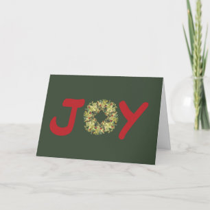 Joyous Light Hearted Wreath Christmas Card