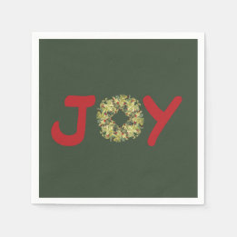 Joyous Light Hearted Wreath Christmas Napkin