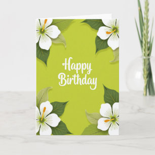 Joyous Lime Floral Birthday Card