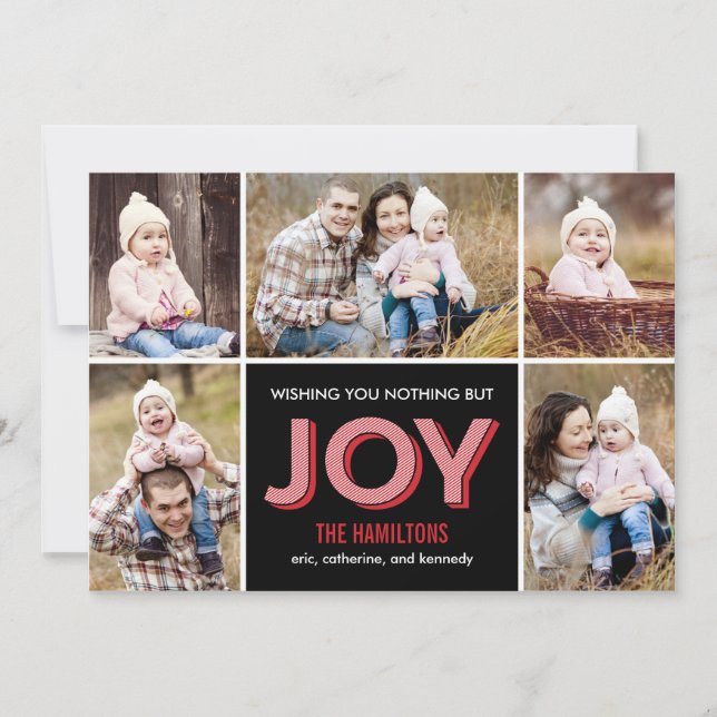 Joyous Moments Holiday Collage Photo Card (Front)