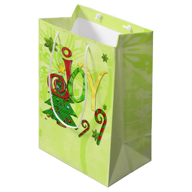 Joyous Occasions Whimsey PRESENT MEDIUM Gift Bag (Front Angled)