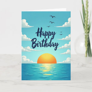 Joyous Ocean Sunset Card
