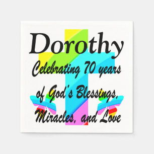 JOYOUS PERSONALIZED 70TH BIRTHDAY NAPKINS