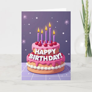 Joyous Purple Cake Card