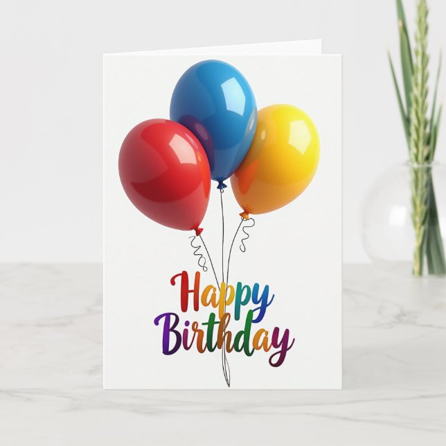Joyous Script Birthday Card (Front)