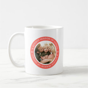 Joyous Season's Greetings Custom Family Photo Coffee Mug