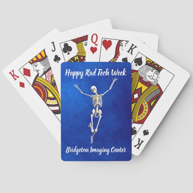 Joyous Skeleton "Happy Rad Tech Week" Playing Cards (Back)