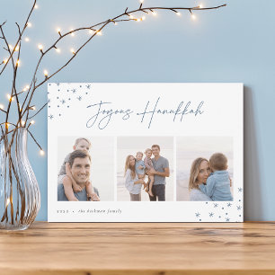 Joyous Sketch Hanukkah Photo Collage Holiday Card