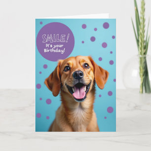 Joyous Smiling Pup Birthday Card