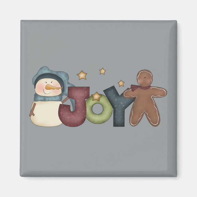 Joyous Snowman & Gingerbread Man Magnet (Front)