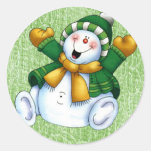 Joyous Snowman Sticker