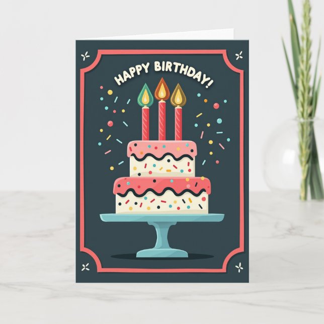 Joyous Sprinkles Cake Card (Front)