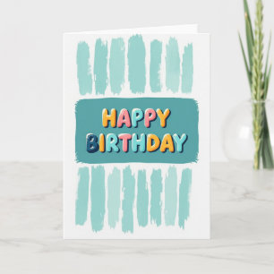 Joyous Teal Brushstroke Card