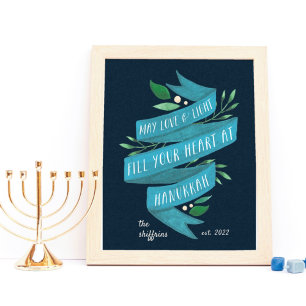 Joyous Tidings   Personalised Hanukkah Poster