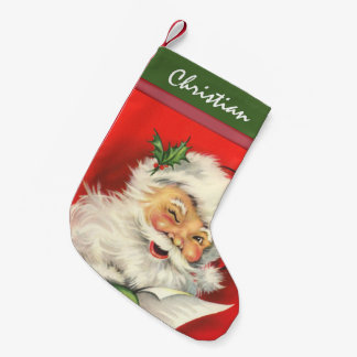 Joyous Vintage Santa Claus Christmas Stocking