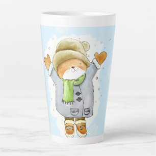 Joyous Winter Cat Latte Mug