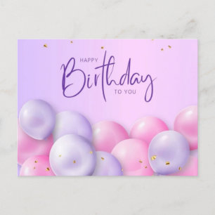 Joyous Wishes: A Traditional Birthday Celebration Postcard