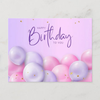 Joyous Wishes: A Traditional Birthday Celebration Postcard