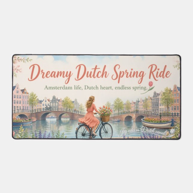 Joyride on the Dutch canals Desk Mat (Front)