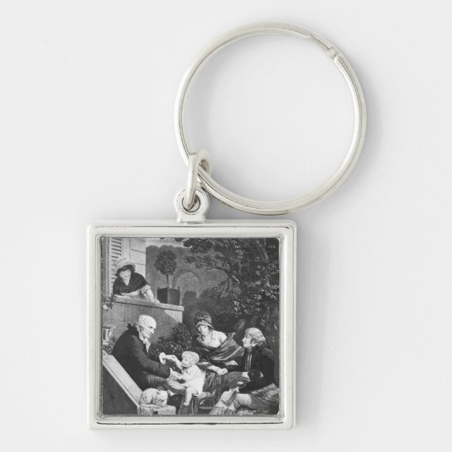 Joys of being a father, c.1797 key ring (Front)