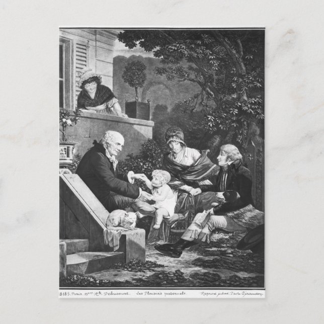 Joys of being a father, c.1797 postcard (Front)