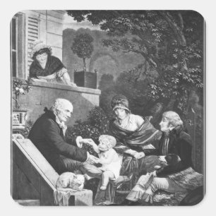 Joys of being a father, c.1797 square sticker