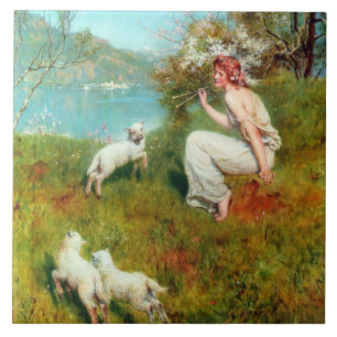 Joys of Spring (by John Collier) Ceramic Tile