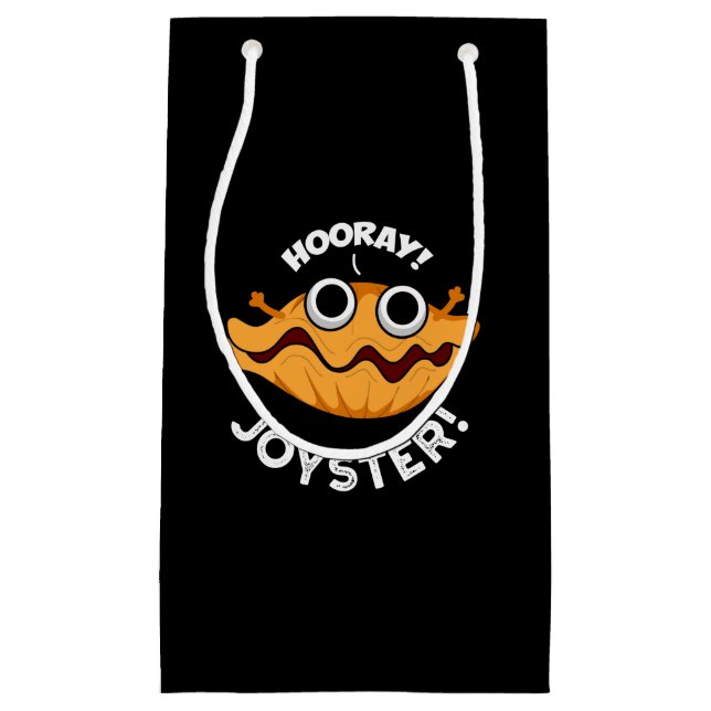 Joyster Funny Joyful Animal Oyster Pun Dark BG Small Gift Bag (Front)