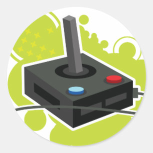 joystick classic round sticker
