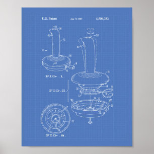 Joystick Controller 1985 Patent Art Blueprint Poster