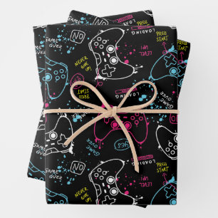 Joystick Controller Gaming Wrapping Paper Sheet