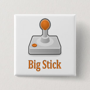 Joystick Gamer Nerd orange weiss 15 Cm Square Badge