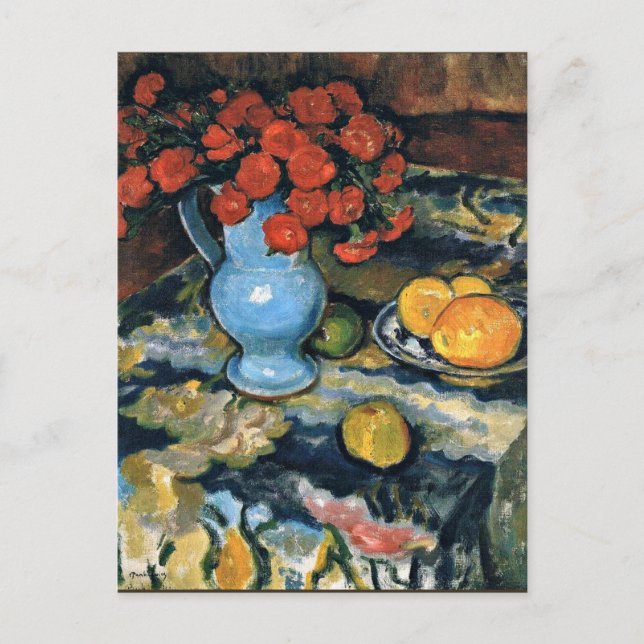 Jozef Pankiewicz, Still Life with Blue Vase, Postcard (Front)
