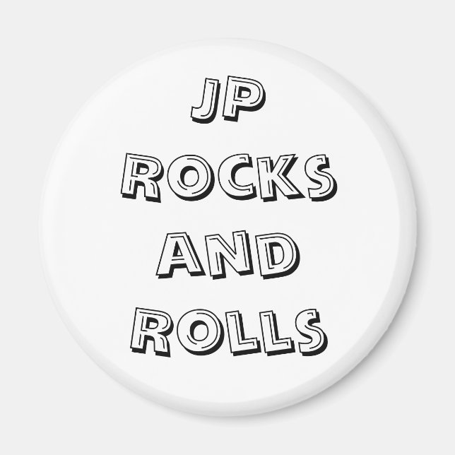 JP Rocks and Rolls Magnet (Front)