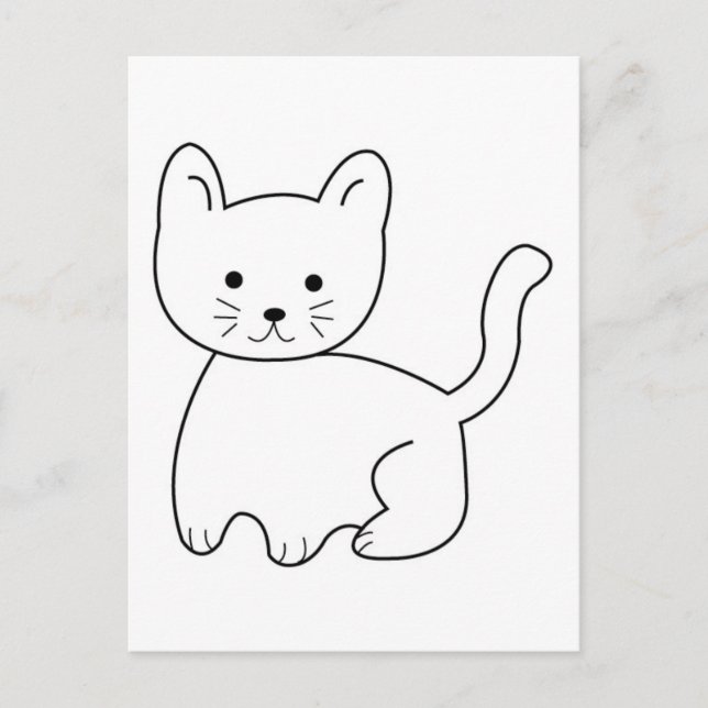 jpgcat CARTOON SKETCH DRAWING KITTEN CAT PETS ANIM Postcard (Front)