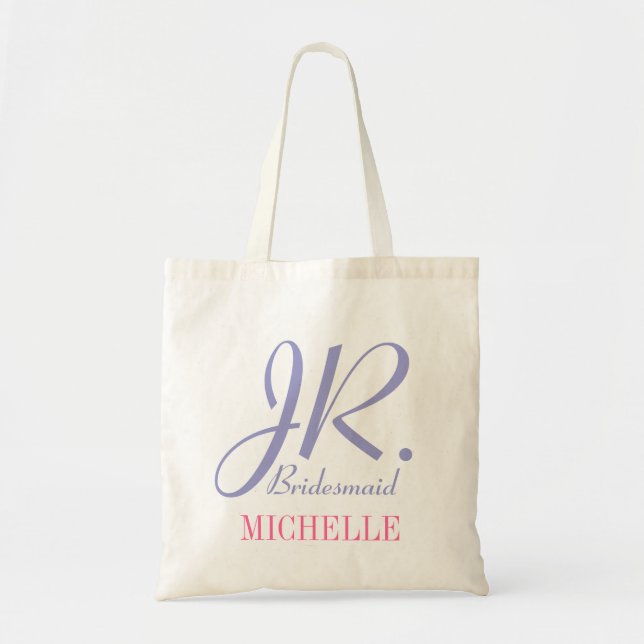 Jr bridesmaid lilac pink tote bag for flower girl (Front)