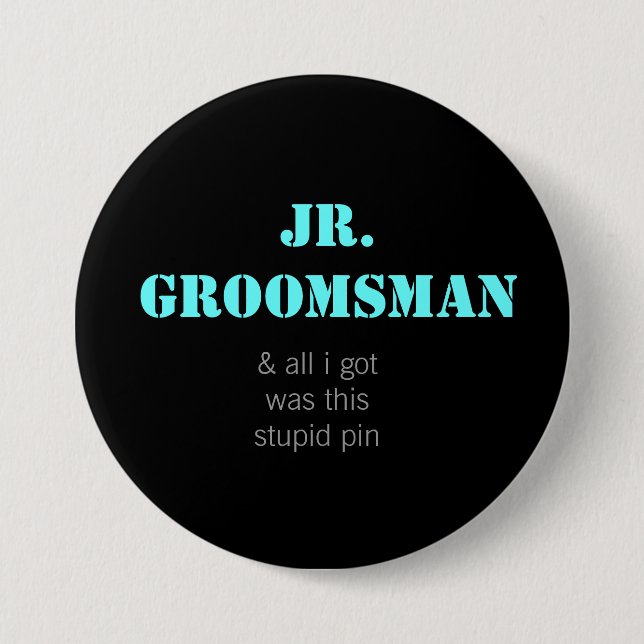Jr. Groomsman 7.5 Cm Round Badge (Front)