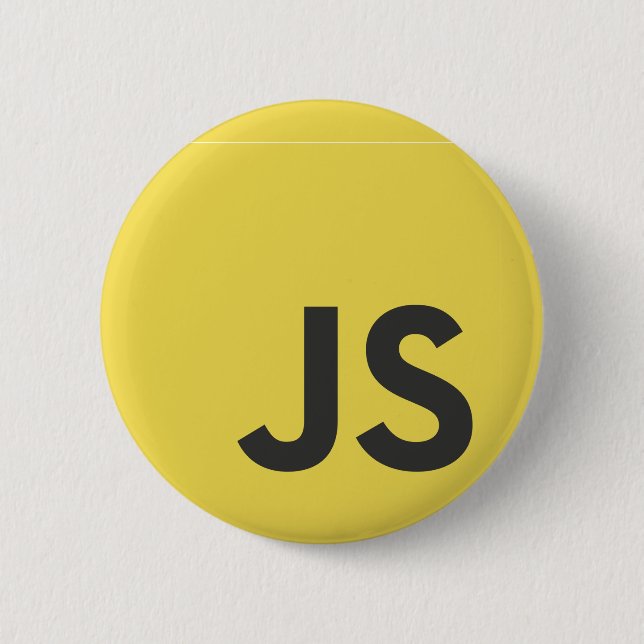 JS Java Script Programming Language 6 Cm Round Badge (Front)