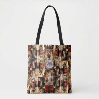  JS Sargent Famous Portraits Collage Monogram Tote Bag