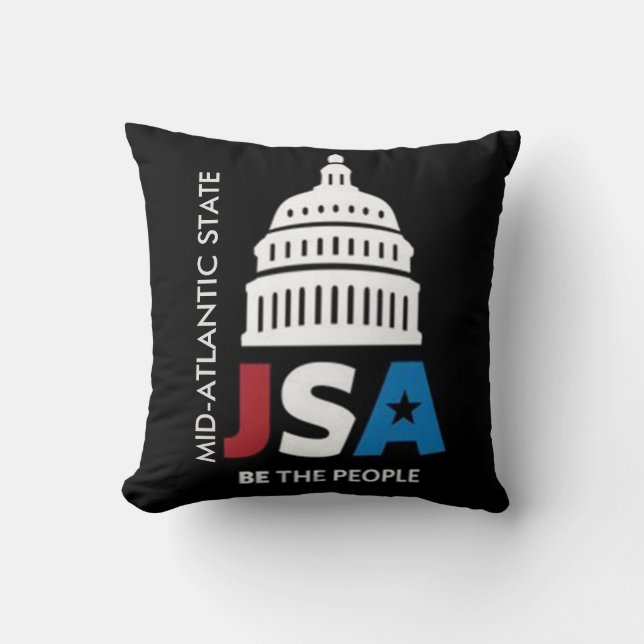 JSA Mid-Atlantic State Throw Pillow (Front)