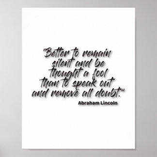 JSR 1. “Better to remain silent and be thought a.. Poster